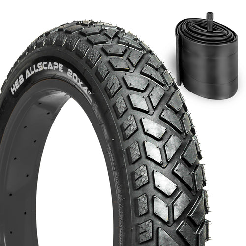 Allscape 20X4 E-Bike Fat Tires, Includes Tubes, Heavy Duty 20 Inch Fat Tyre For E Bikes, Mountain Bikes, All Terrain Tire (1 Tir