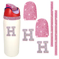 Rhinestone Letters Stickers for Owala Bottle Acc (H, Pink2)