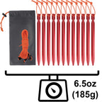 Clostnature Aluminum Tent Stakes - Heavy Duty Tent Pegs With Ropes, Ultralight Tent Stakes For Camping, Canopy(12Pc Pack)