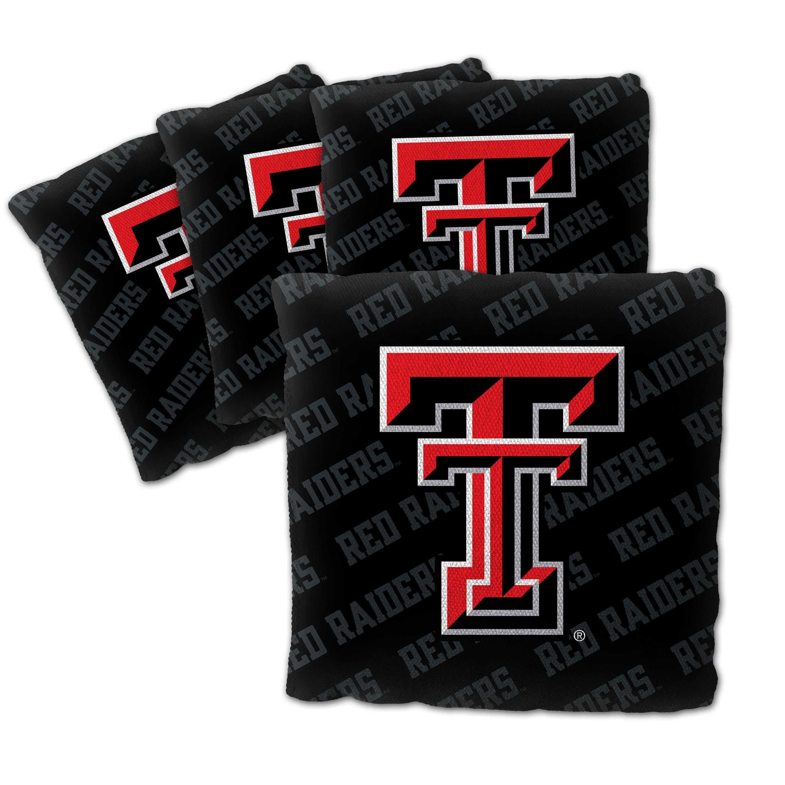 YouTheFan Officially-Licensed NCAA Texas Tech Red Raiders Set of 4 Cornhole Bags - All Weather Regulation 6    x 6    Size - 16o