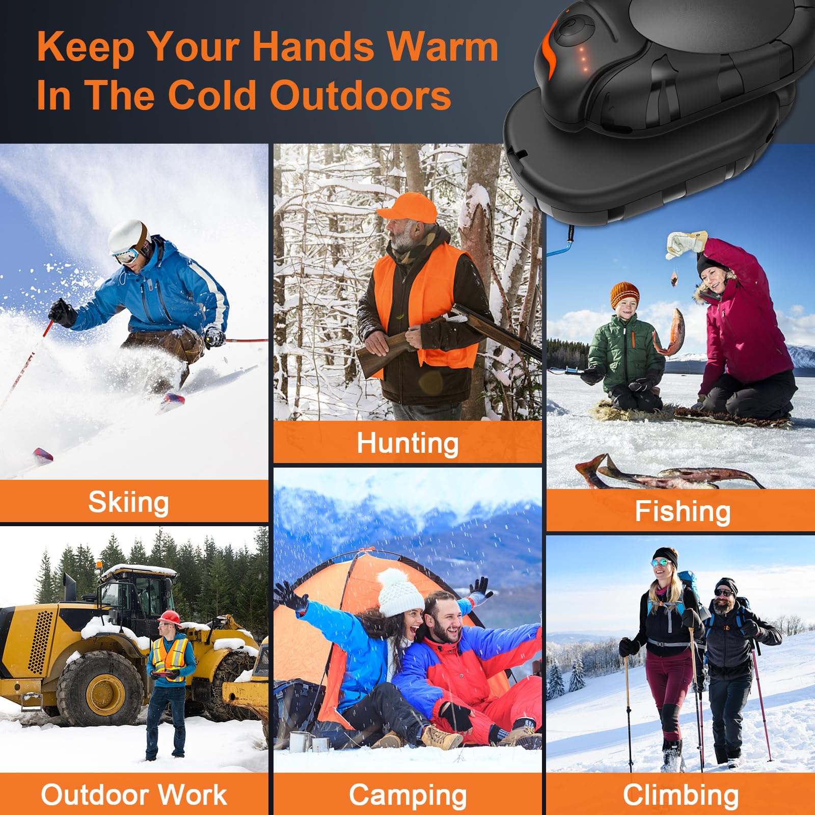 Netraty Hand Warmers Rechargeable 2 Pack, 6000Mah Chameleon Electric Hand Warmers, Up To 20Hrs Stocking Stuffers, White Elephant