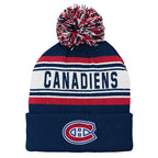 Nhl Kids Youth Official Primary Logo Sport Knit Cold Weather Cuffed Pom Beanie Hat (Us, Alpha, One Size, Montreal Canadiens)