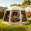 VEVOR 12 x 11 ft Pop up Screen House Tent, 10-12 Person Screen Gazebo w/Carry Bag, Netting Sides & Ground Stakes, Quick Setup, S