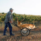 Goplus Folding Deer Cart With Polyester Liner, 550 Lbs Heavy-Duty Hunting Game Hauler With 20 Rubber Wheels, Ergonomic Handle, U