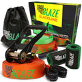 Complete Slackline Kit With Training Line - 60Ft Longer Line Wider Tree Protectors, Slack Lines For Backyard For Kids Adults, Ti