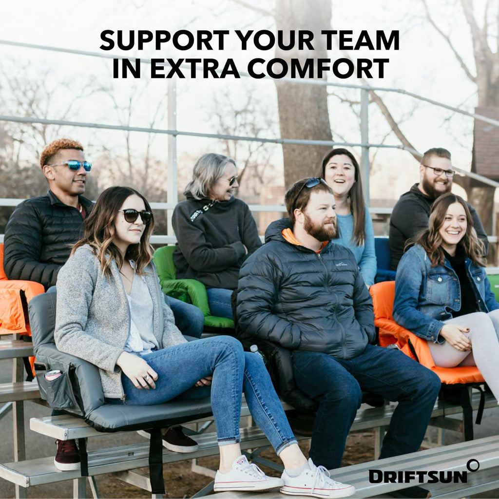 Driftsun Stadium Seats With Back Support, Deluxe Bleacher Chairs With Back Support And Cushion, Padded Stadium Seats, Waterproof