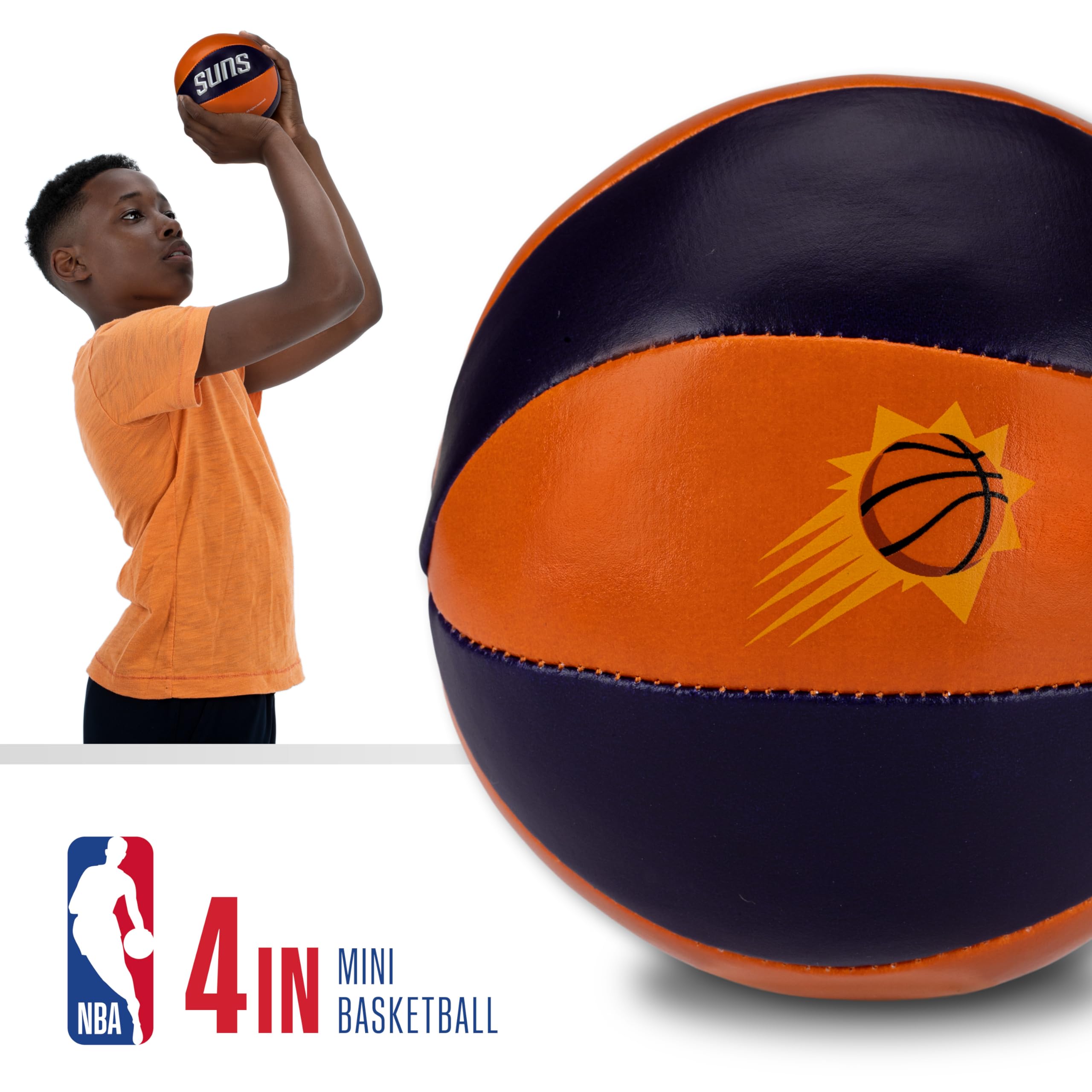 Franklin Sports Nba Phoenix Suns Toy Basketballs - 2 Pack Of Kids Soft Mini Basketballs For Over The Door + Indoor Hoops - Nba F