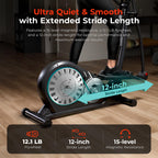 Sunny Health & Fitness Heavy-Duty Smart Elliptical Trainer, 300Lb Load Equipment For Indoor Cardio Exercise, Adjustable Resistan