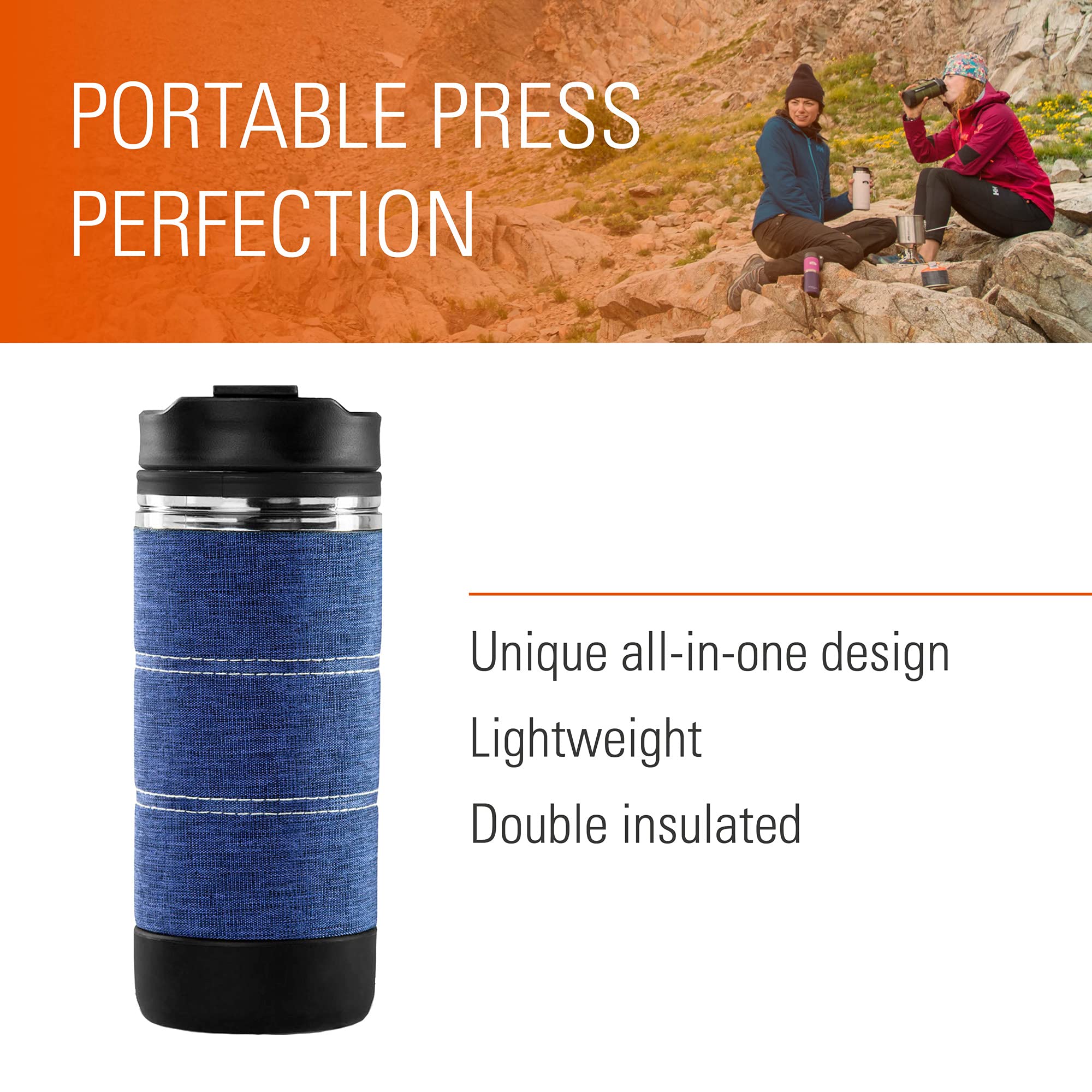 Gsi Outdoors Commuter Javapress | Insulated, Spill-Resistant Javapress For Commuting, Travels And Camping