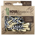 PrideSports Nova Bamboo Golf Tees - 45 Count, 2-3/4 Inch - Silver/White/Black - Striped for Consistency