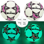Milachic Soccer Ball Glow In The Dark Size 4 Soccer Ball, Holographic Glowing Light Up Soccer Ball With Pump For Girls Boys Yout