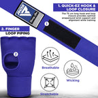 Rdx Training Boxing Inner Gloves Hand Wraps Mma Fist Protector Bandages Mitts,Blue,Medium