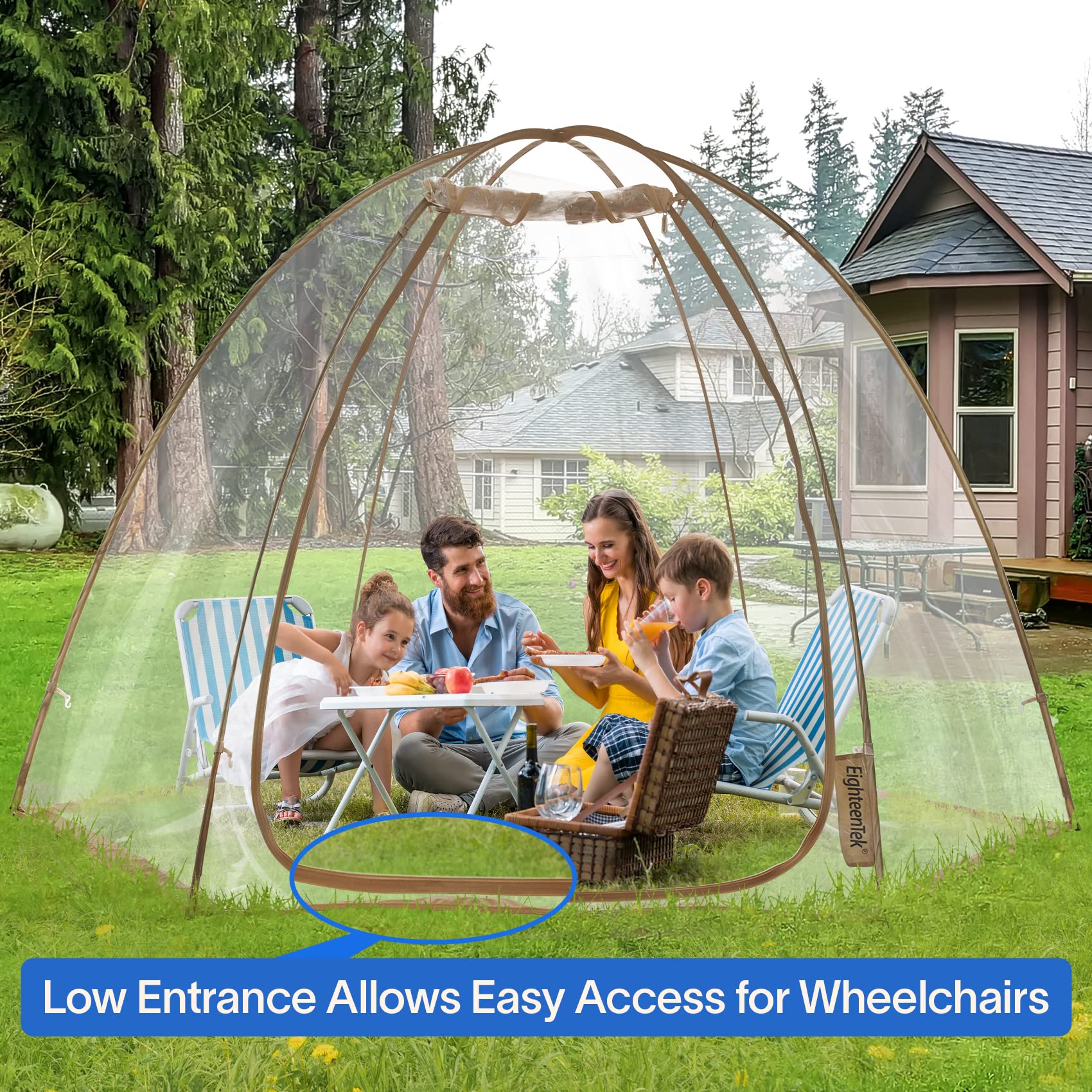 Eighteentek Sports Tent Screen House Room Greenhouse Camping Tent Canopy Gazebos 4-6 Person For Patios Large Oversize Weatherpro