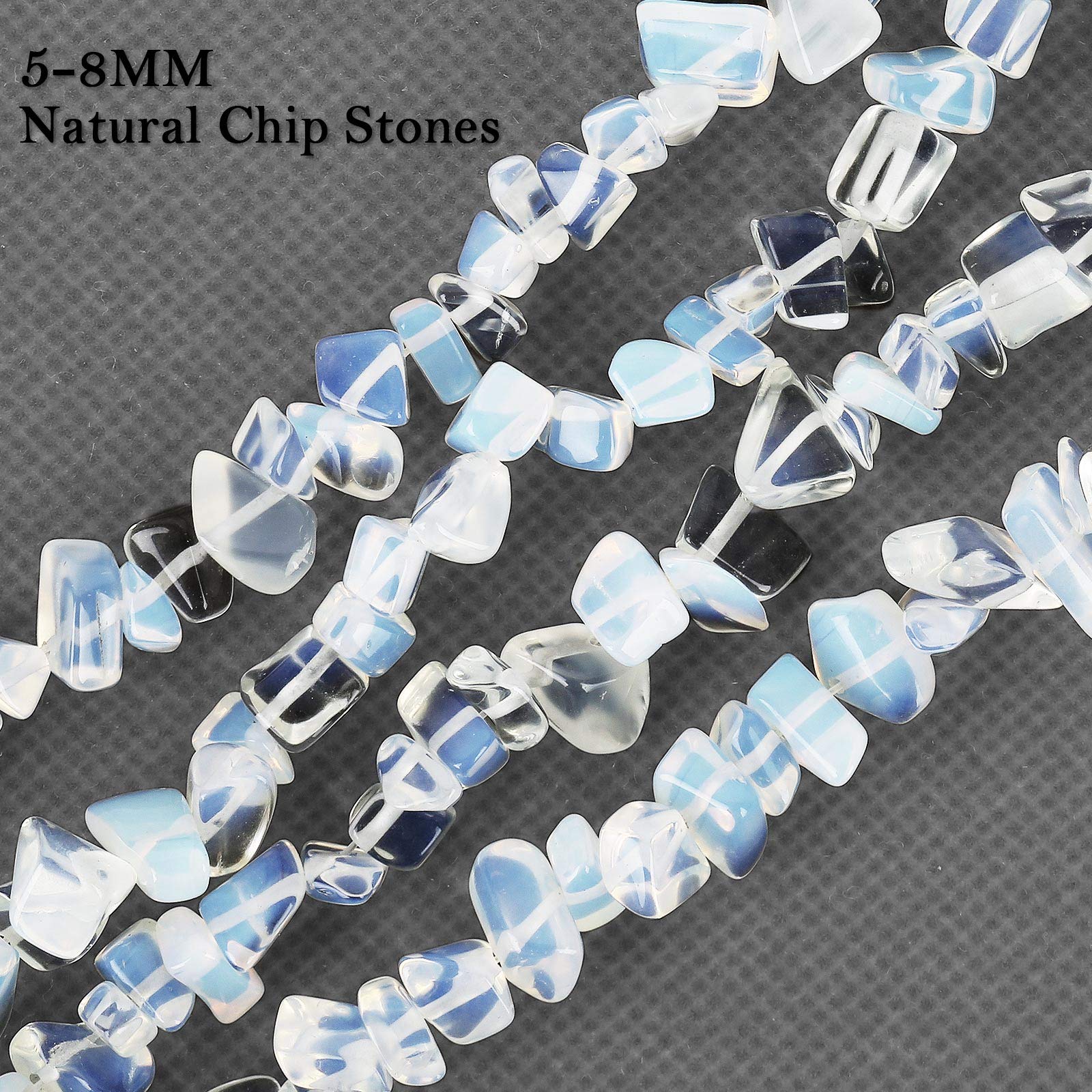 456 Pcs Natural Chip Stone Beads, 5-8Mm Irregular Multicolor Gemstones Loose Crystal Healing Opalite Rocks With Hole For Jewelry