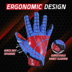 AIGEVTURE Youth Football Gloves Kids Inspired Receiver Gloves Boys Girls Unmatched Grip Comfort Blue and Red Large