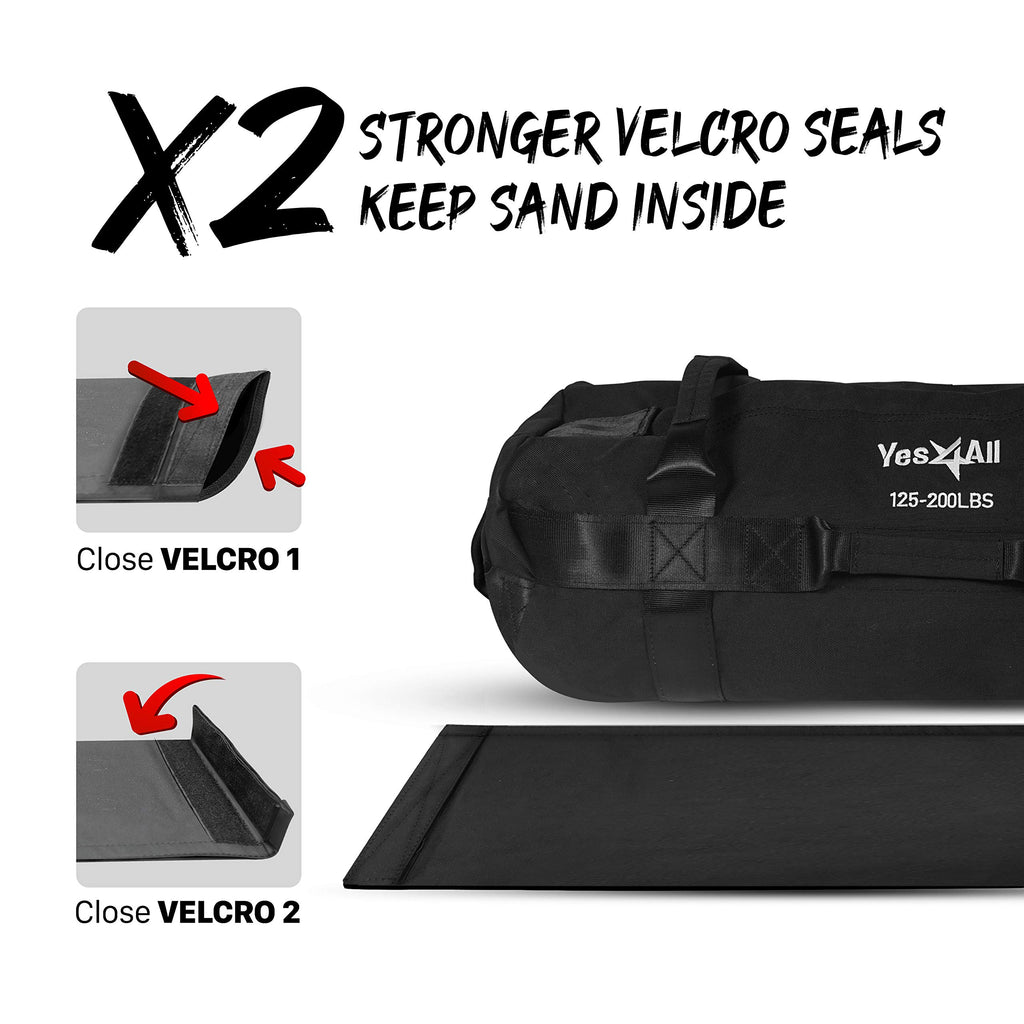 Yes4All Workout Sandbags, Heavy Duty Sandbags For Fitness, Conditioning, Mma & Combat Sports - Black - Xl