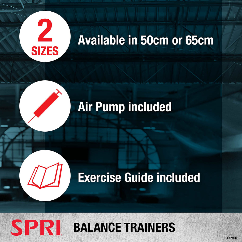 SPRI Balance Trainer Pro - Dome Shape Half-Exercise Ball with Non-Skid Base - For Balance Training, Strength Building, Toning, a