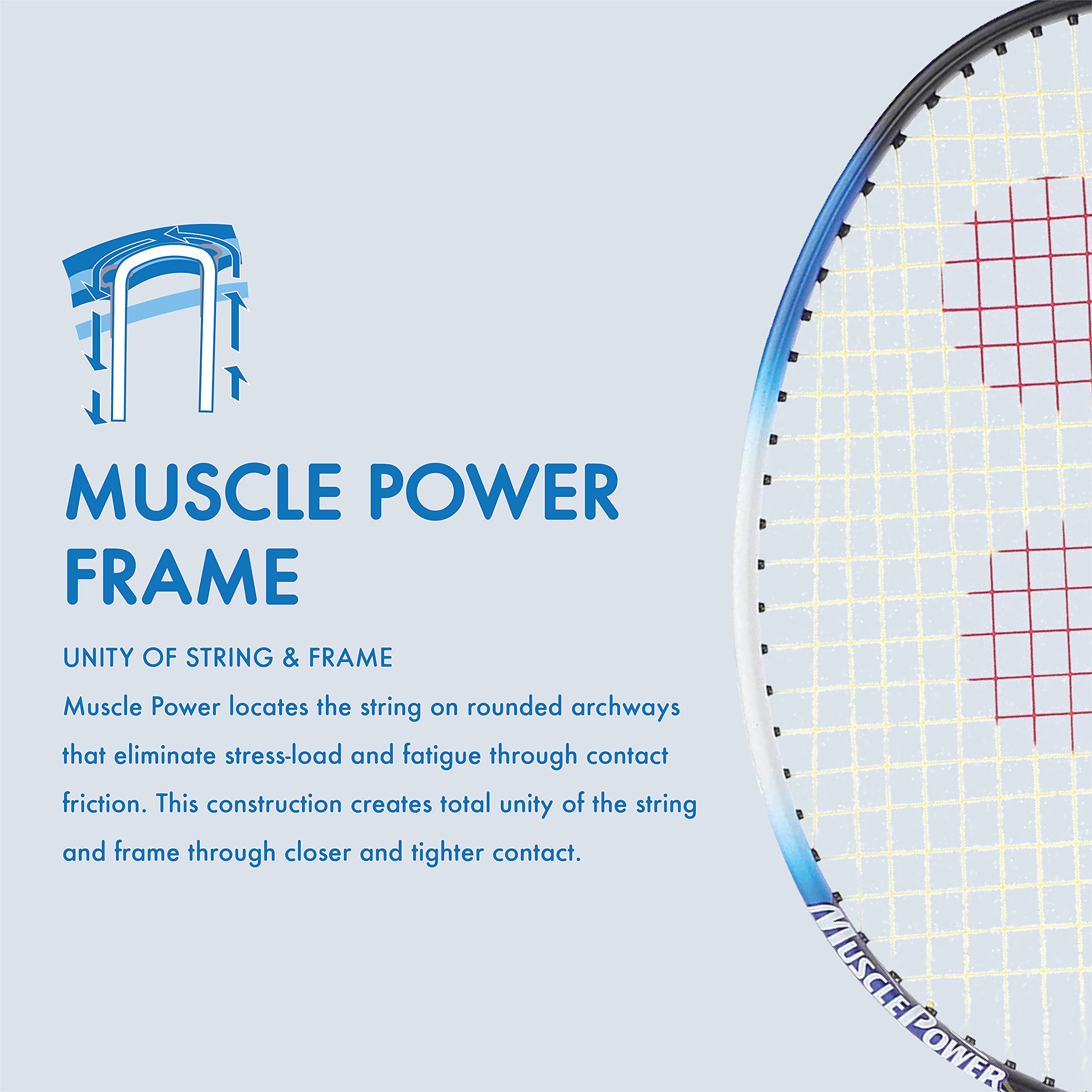 Yonex Muscle Power 22Lt Carbon Graphite Strung Badminton Racket With Full Racket Cover (Black/Blue) | For Intermediate Players |
