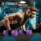 Fitness Republic 15Lb Neoprene Workout Dumbbells Set Of 2 - Non Slip, Anti Roll Exercise & Fitness Dumbbells - Hex Shaped Hand W