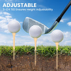 Wingolfer Golf Tees, 100 Packs Of 3 1/4 Inch Golf Tees, Professional Natural Bamboo Golf Tees, Durable & Stable Professional Tee