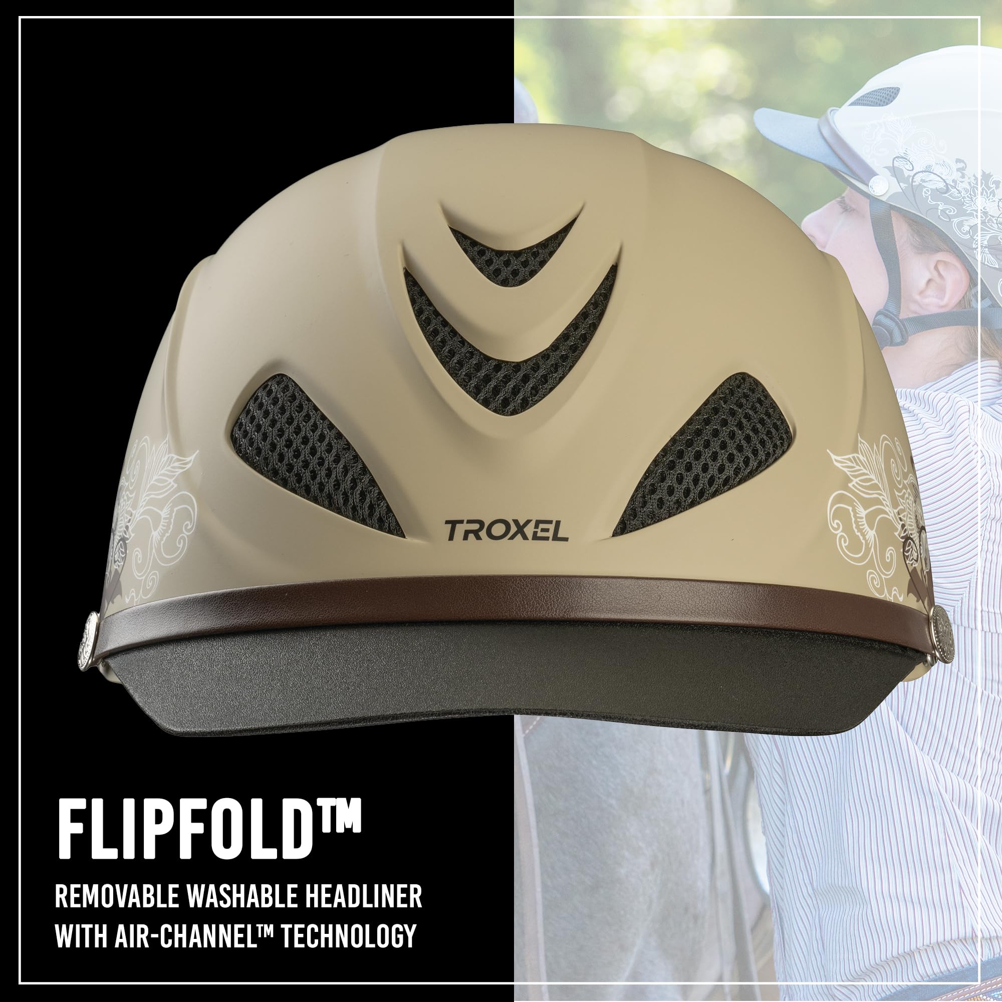 Troxel Dakota Trail Horse Riding Helmet, Low-Profile Light Adjustable Design, Safety Horseback Riding Gear, Medium (7 - 7-1/4),