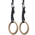 Valor Fitness Grw-1 Wood Gymnastic Rings With Adjustable Straps (Set Of 2) - Promotes Muscular Physique And Improves Performance