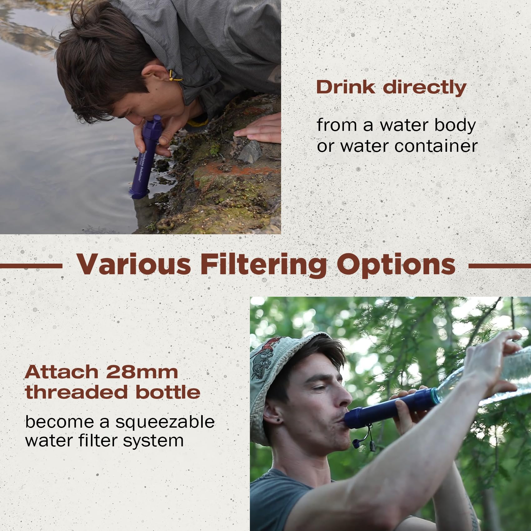 Ws02 Water Filter Straw, Detachable 4-Stage 0.1-Micron Portable Water Filter Camping, 5,000L Water Purifier Survival Gear And Eq