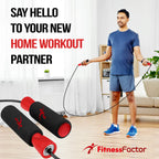 Fitness Factor Jump Rope With Adjustable Length, Tangle-Free Skipping Rope For Gym Workout,Crossfit, Fitness Exercise, Wod, Boxi