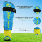 Malaga Soccer Shin Guard with Adjustable Straps-Sky/Yellow - Vizari Sports
