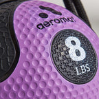Aeromat Elite Power 39'' Rope 8 Lb Medicine Balls For Exercise - 9'' Dia Workout Ball, Weighted Balls For Exercise, Weight Ball,