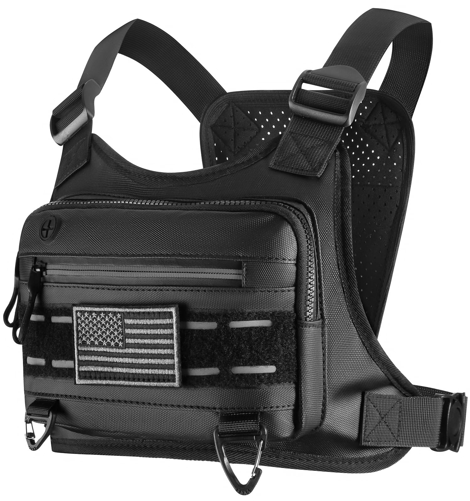 YZDD GOMIA Chest Bag For Men and Women Water Resistant Running Vest Tactical Chest Bag Pack for Sports Outdoor (Black)