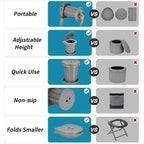 Kpr Upgrade Retractable Portable Toilet Camping Toilet Lightweight And Height Adjustable Folding Travel Toilet Portable Potty Fo