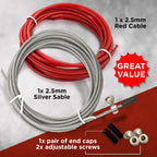 Fit Vikings Replacement Cable For Speed Jump Rope - 2 X 10Ft Replacement Cords - With Screws And End Caps