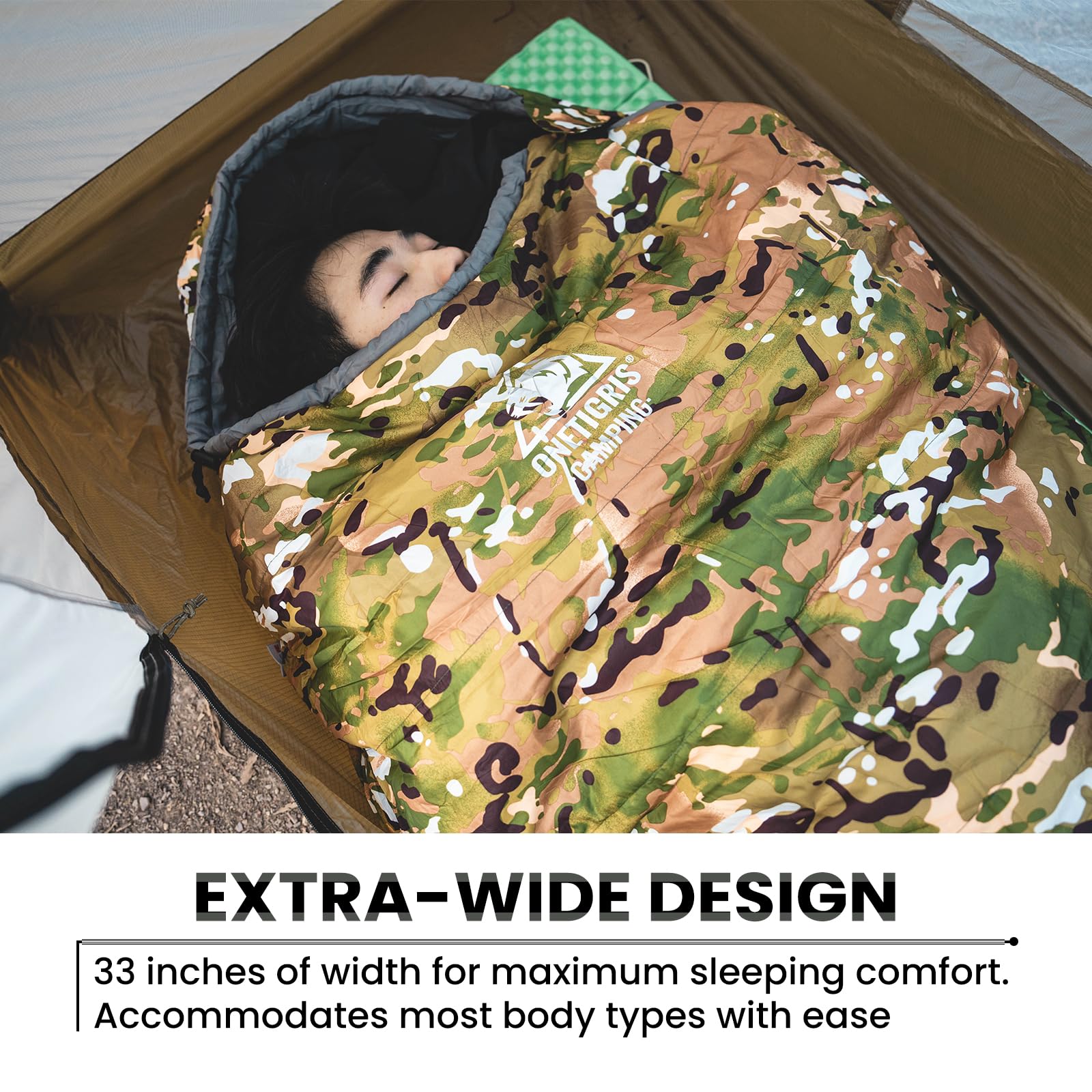 Onetigris Sleeping Bag, Survival Gear, 32?F Cold Weather Mummy Sleeping Bag For Camping Hiking Backpacking
