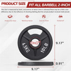 Fitvids Olympic Cast Iron 2-Inch Weight Plate for Strength Training & Weightlifting, 10 LB Set of 4