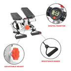 Sunny Health & Fitness Total Body 2-In-1 Mini Stair Stepper, Step Machine For Exercise At Home Workout, Adjustable Hydraulic, Lc