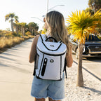 Geckobrands Opticool Backpack Cooler - Holds Up To 36 Cans Or 18 Bottles, (Everyday Grey), 3 Pockets, Easy Access Lid