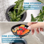 Kone Kitchen Sink Stopper And Strainer 2 Pack Oil Rubbed Bronze Sink Basket Strainer Replacement For Standard 3-12 Inch Drain, S