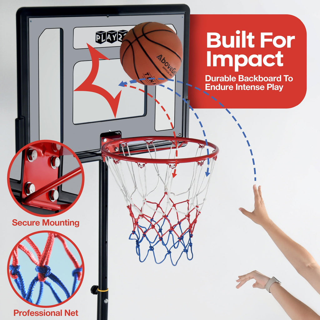 Kids Basketball Hoop Outdoor - 33 Inch Backboard, 70-84In Adjustable Height, Portable Basketball Hoops & Goals For Kids/Teenager