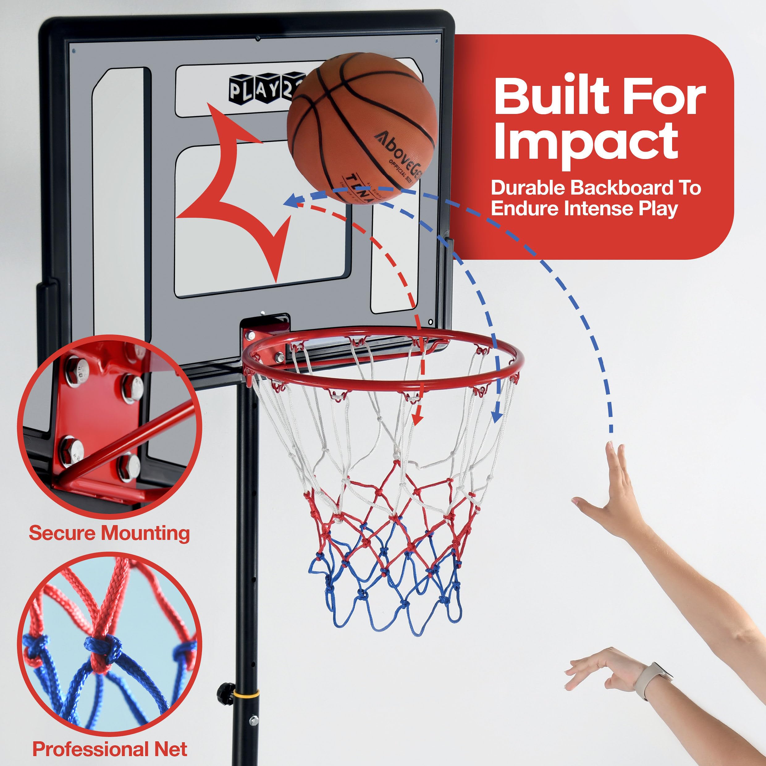 Kids Basketball Hoop Outdoor - 33 Inch Backboard, 70-84In Adjustable Height, Portable Basketball Hoops & Goals For Kids/Teenager