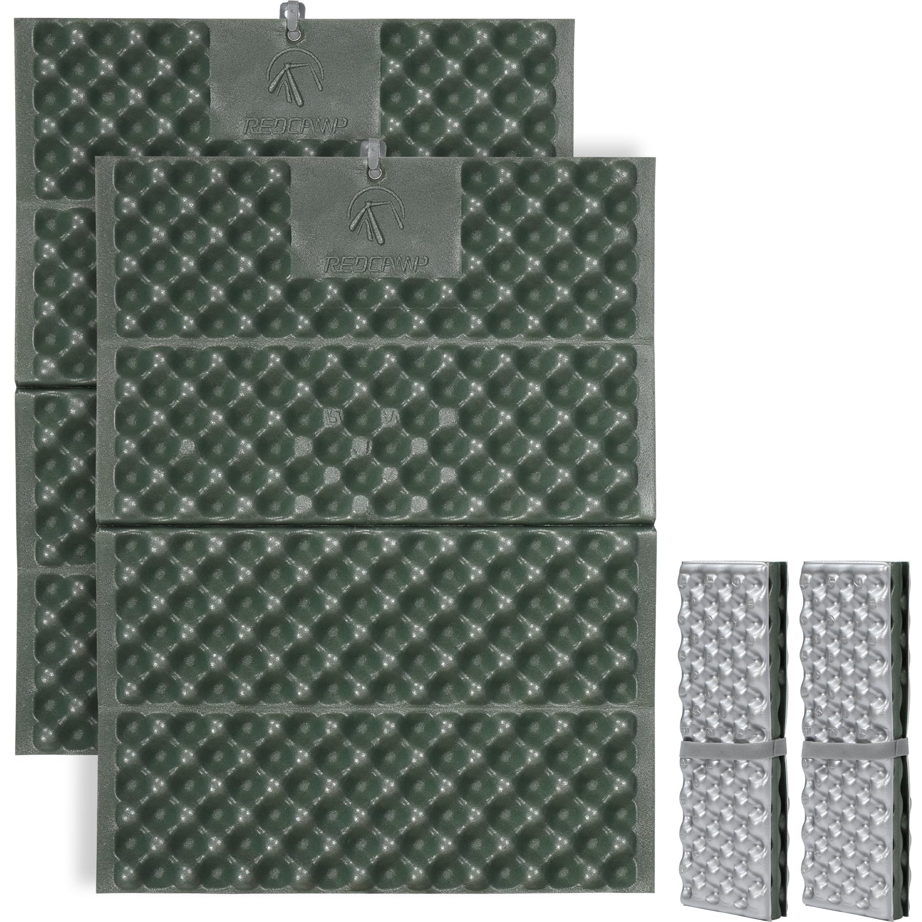 Redcamp Foam Hiking Seat Pad, Foldable Z Ultralight Sitting Pad For Camping Backpacking Stadium Outdoor, Green 2Pcs