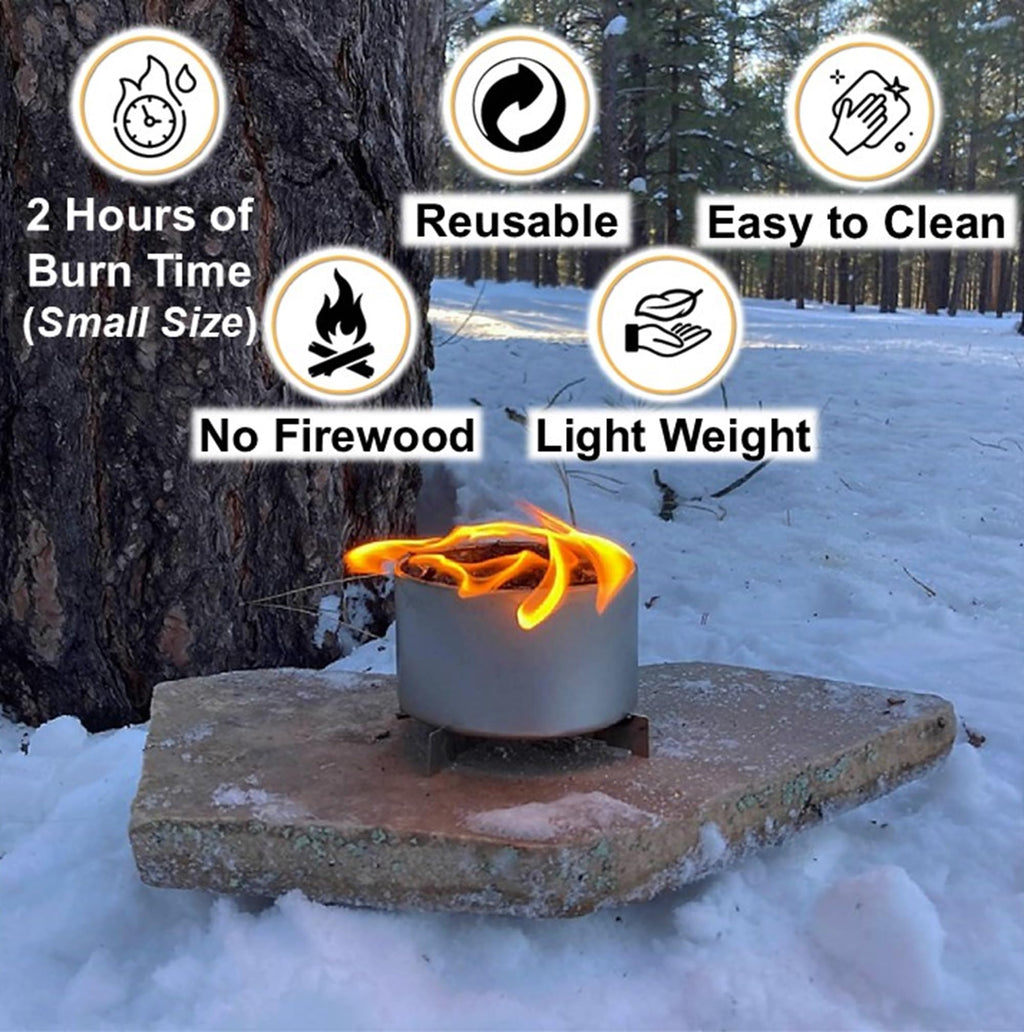 Branded Boards | Made In Usa | Portable Mini Bonfire Campfire In A Can | Reusable & Up To 2 Hours Of Burn Time | Picnics Parties