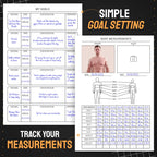 Hardcover Fitness Planner Workout Journal For Men & Women - Undated A5 Sturdy Fitness Log Book To Track Gym & Home Workouts - Pi