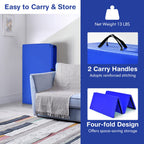 Gymax Gymnastics Mat, 4 X 8 X 2'' Folding Exercise Mat Thick W/Carry Handles & Sturdy Stitching Waterproof Pu Leather Cover, Tum