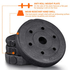 Yaheetech Adjustable Dumbbells Weight Set - 66Lb Dumbbell Weights Exercise & Fitness Equipment W/ 4 Spinlock Collars & 2 Connect