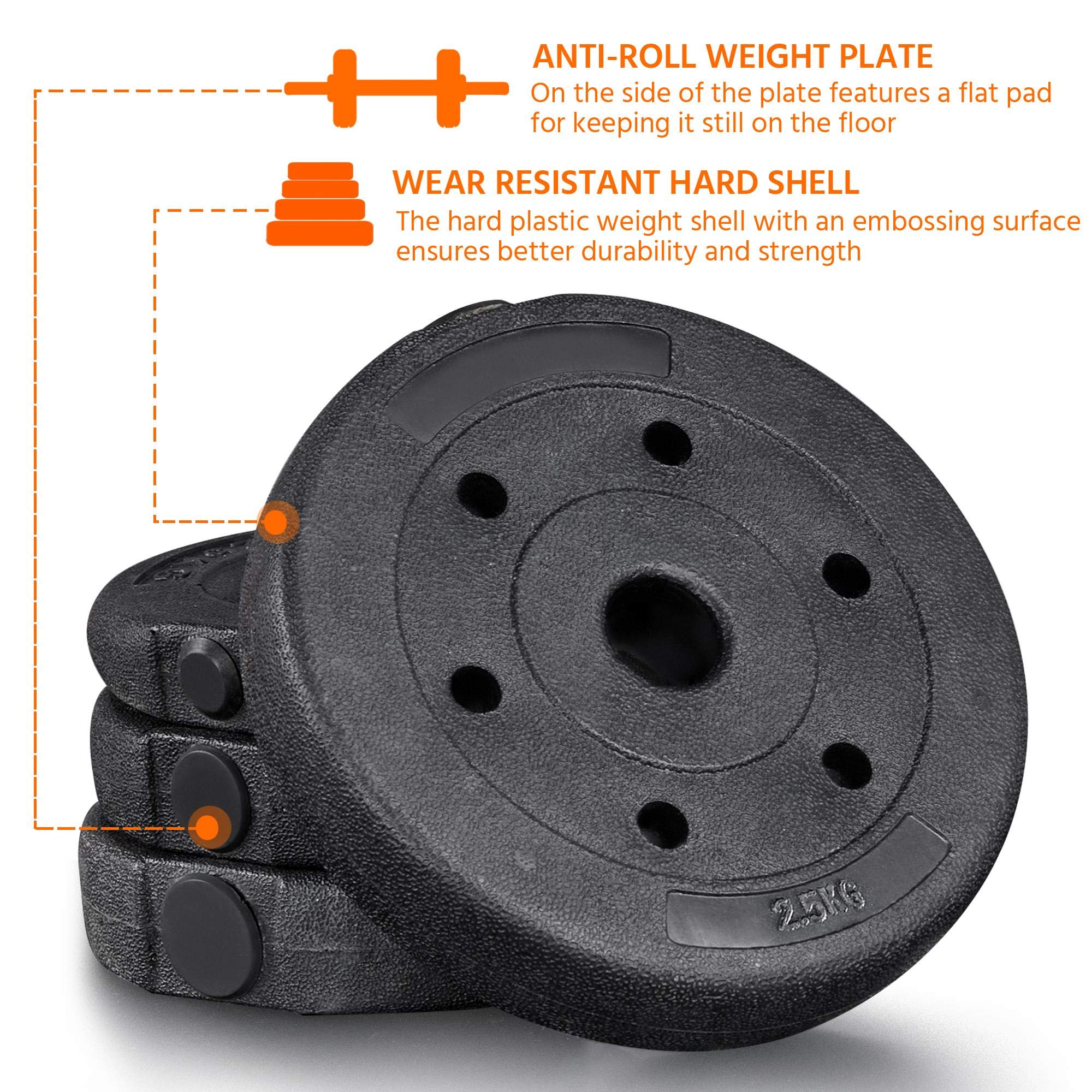 Yaheetech Adjustable Dumbbells Weight Set - 66Lb Dumbbell Weights Exercise & Fitness Equipment W/ 4 Spinlock Collars & 2 Connect