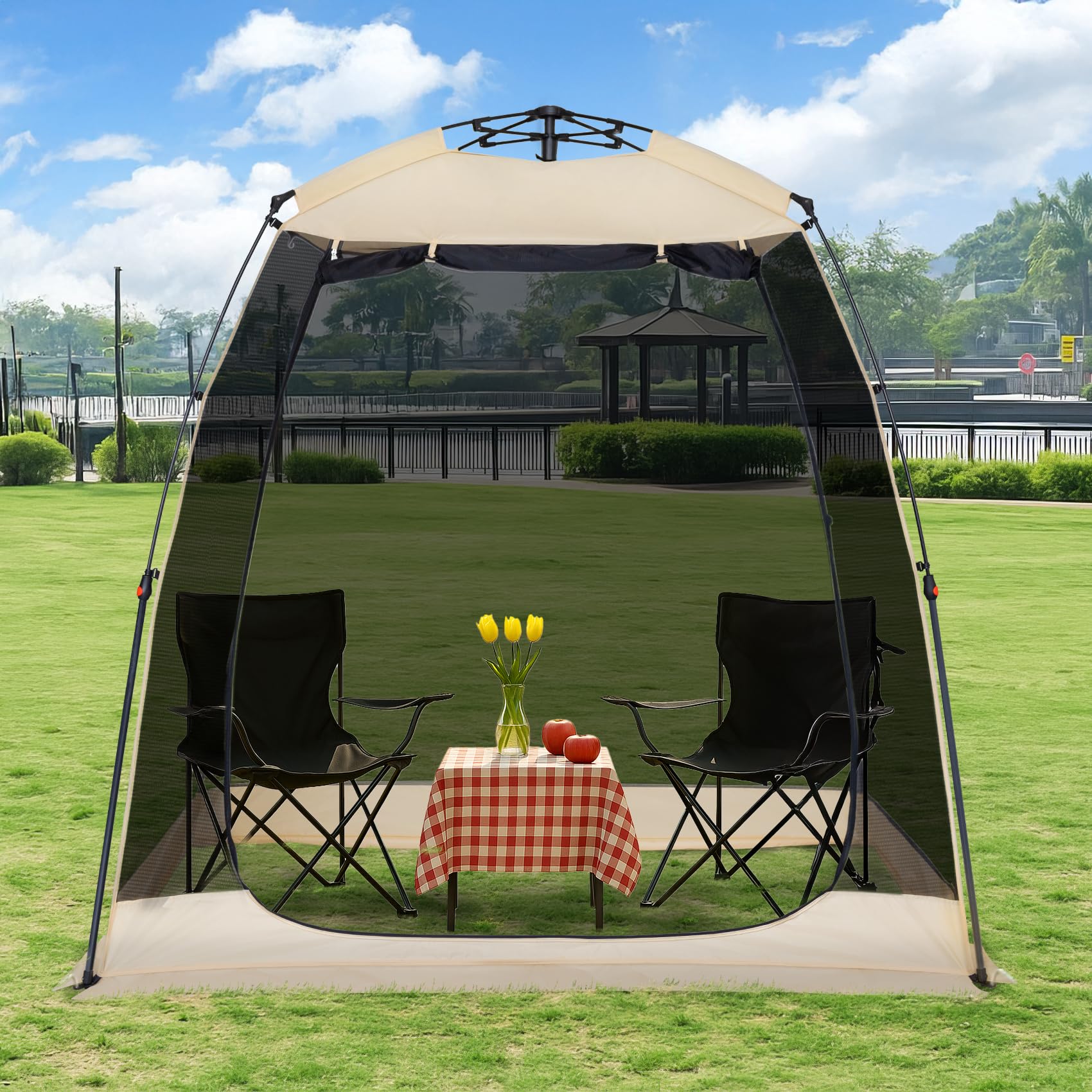 Alvantor Screen House Gazebo, 2-4 Person Pop Up Screen Tent, Instant Screen Room With Carry Bag, Outdoor Mosquito Tent Camping,