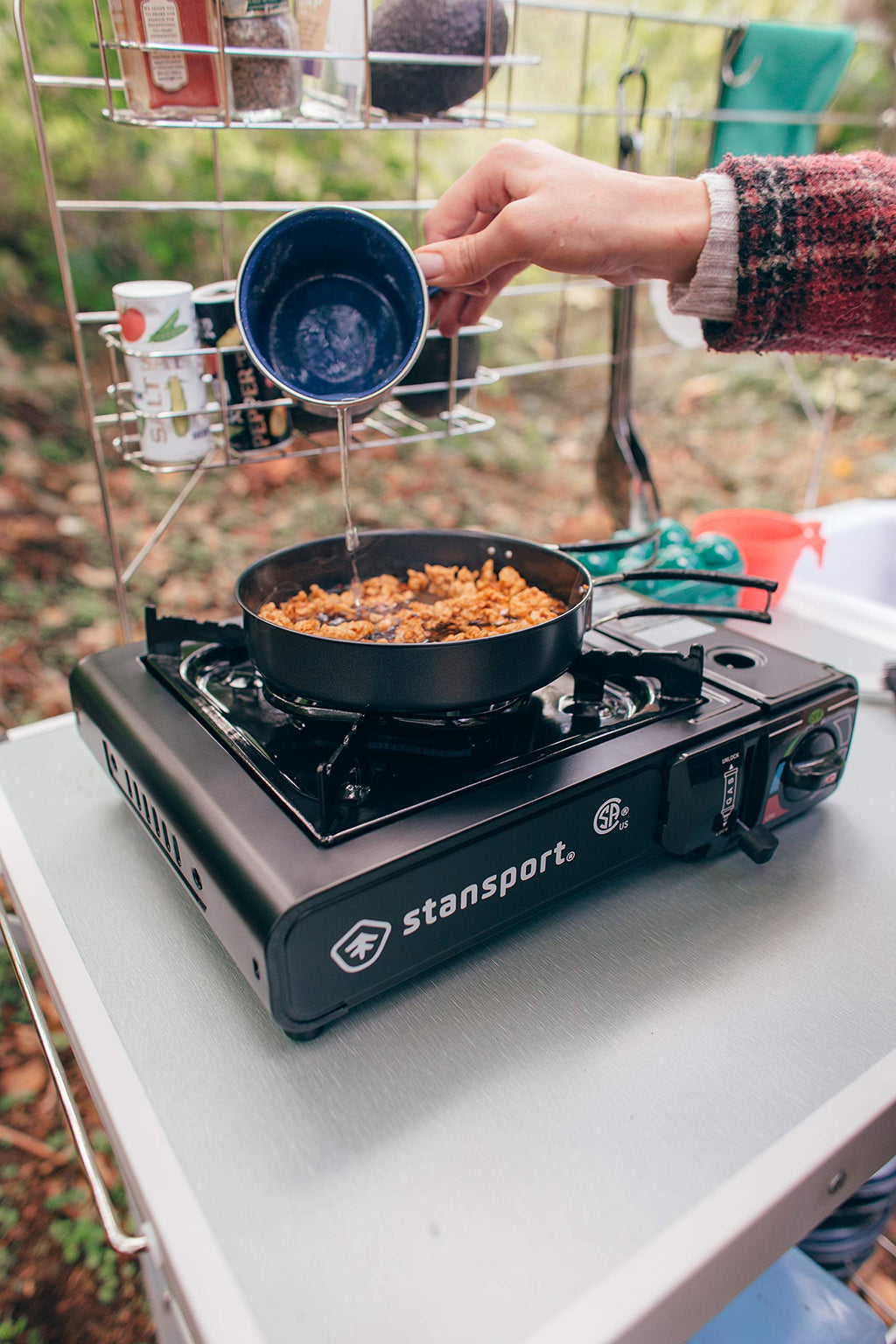 Stansport Portable Outdoor Butane Stove, Black, 13.38'' L X 10.82'' W X 4.33'' H
