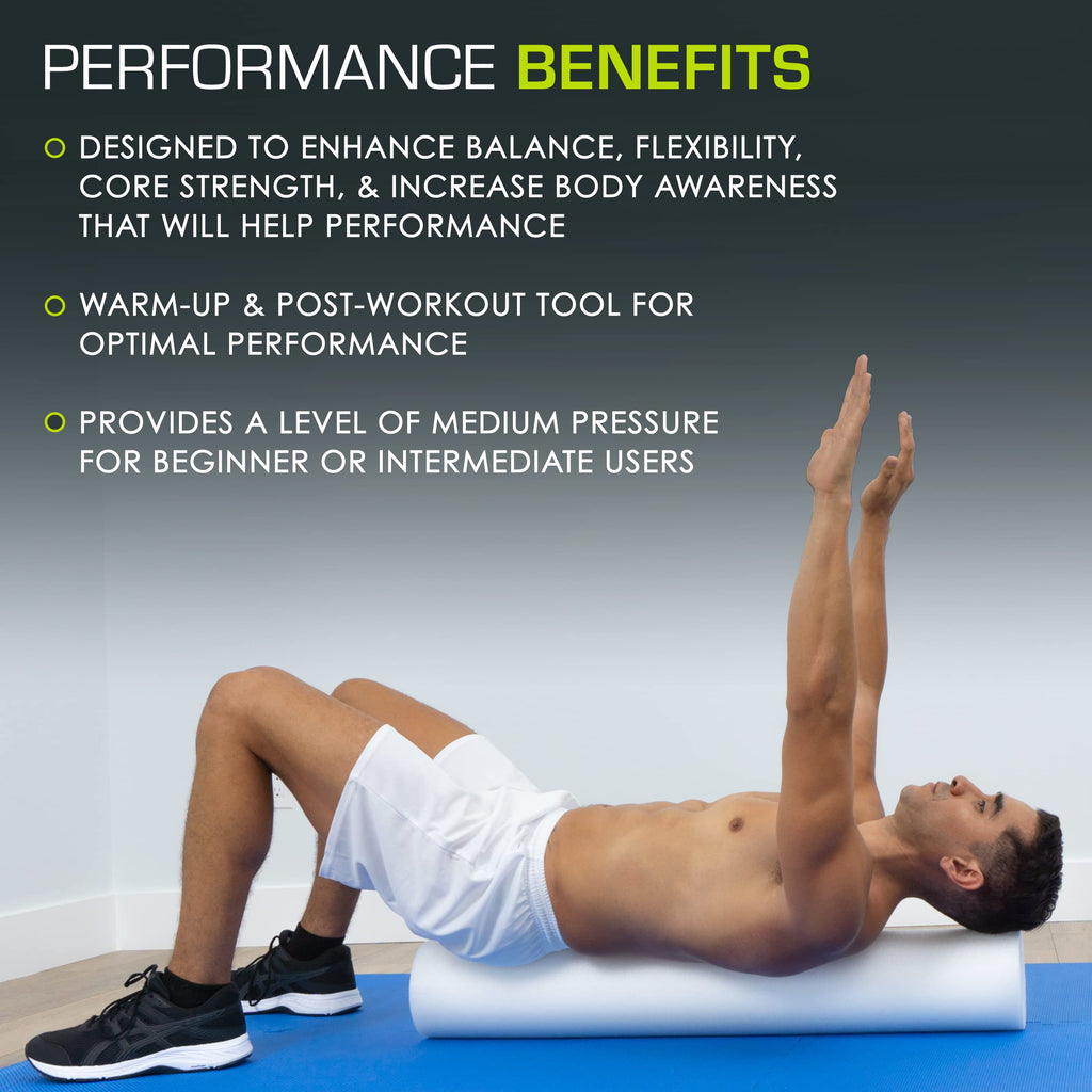 Prosourcefit Flex Foam Rollers 36 For Muscle Massage, Physical Therapy, Core & Balance Exercises Stabilization, Pilates, White,