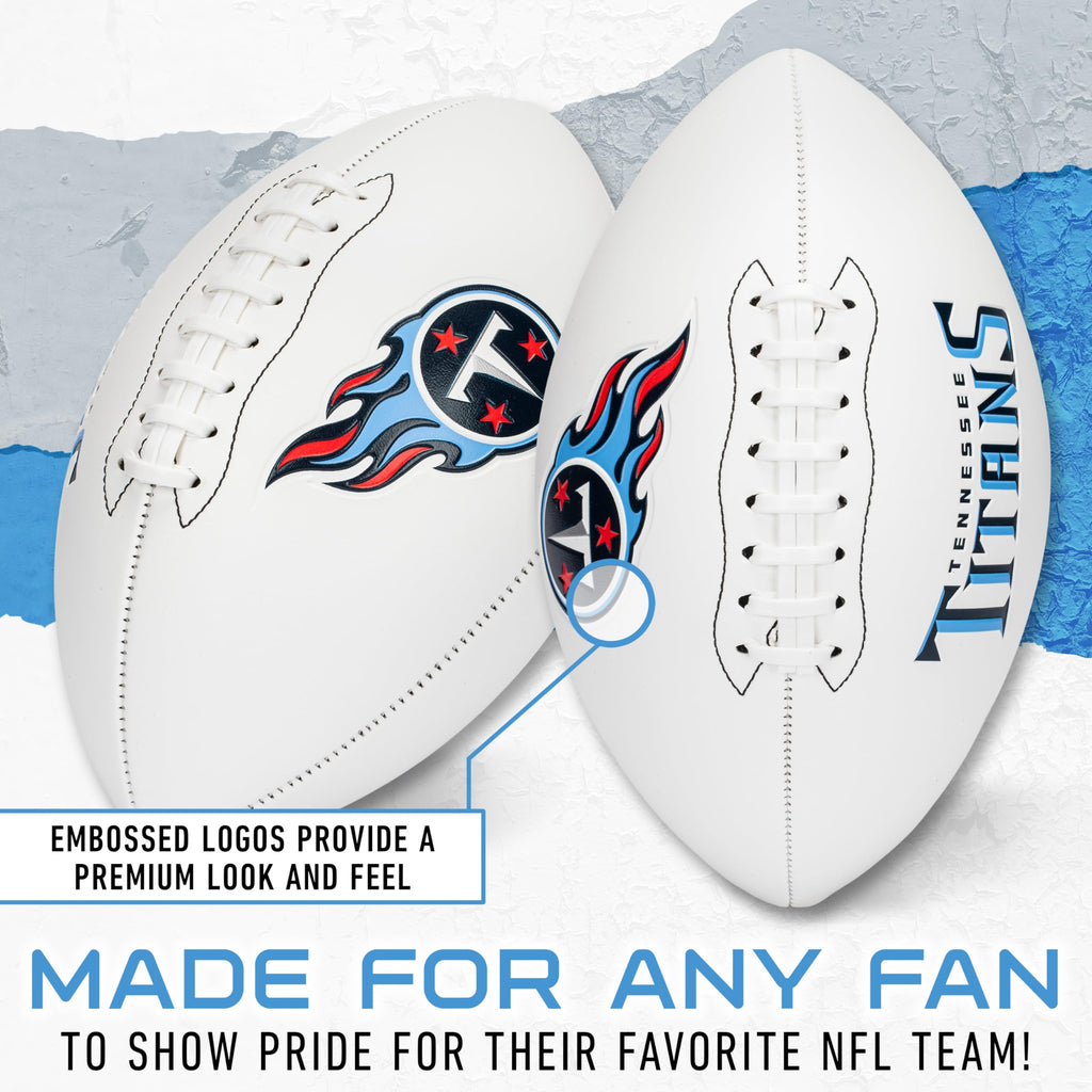 Franklin Sports Nfl Tennesseee Titans Autograph Football - Official Size White Panel Souvenir Football For Autographs + Signatur